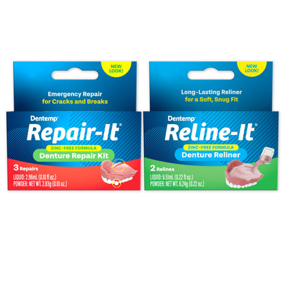 Dentemp Repair-it Denture Kit & Reline-it – Multi-Pack