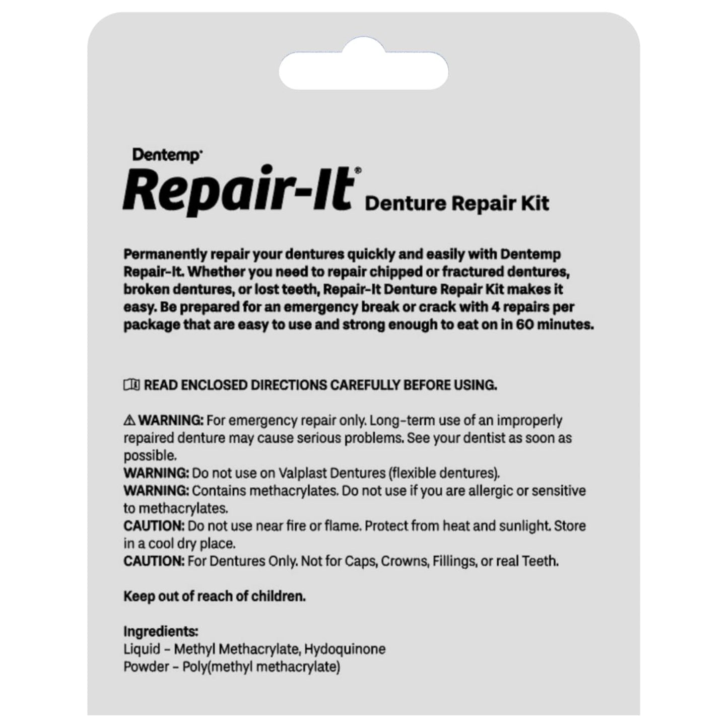 Dentemp Repair-It Advanced Formula Denture Repair Kit - Value Size for Cracks & Loose Teeth