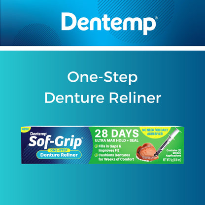 Dentemp Sof-Grip 1-Step Denture Care - 5g (1 Pack) | Instant Comfort