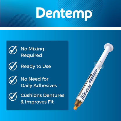 Dentemp Sof-Grip 1-Step Denture Care - 5g (1 Pack) | Instant Comfort