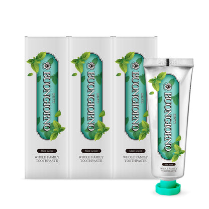 DENTI BUONGIORNO Original Toothpaste 3 Pack – Herbal Mint, Natural Fluoride (Korean)