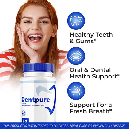 (3 Pack) Dentpure Probiotics – Official Dentpure Capsules for Healthy Teeth & Gums (90 Capsules, 3 Months)
