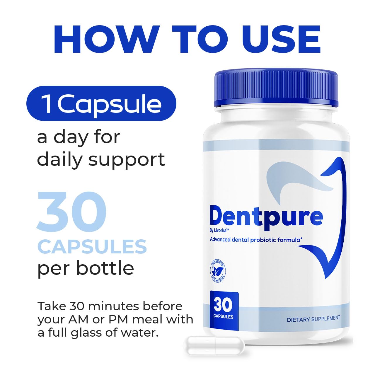 (3 Pack) Dentpure Probiotics – Official Dentpure Capsules for Healthy Teeth & Gums (90 Capsules, 3 Months)