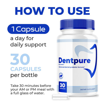 (3 Pack) Dentpure Probiotics – Official Dentpure Capsules for Healthy Teeth & Gums (90 Capsules, 3 Months)