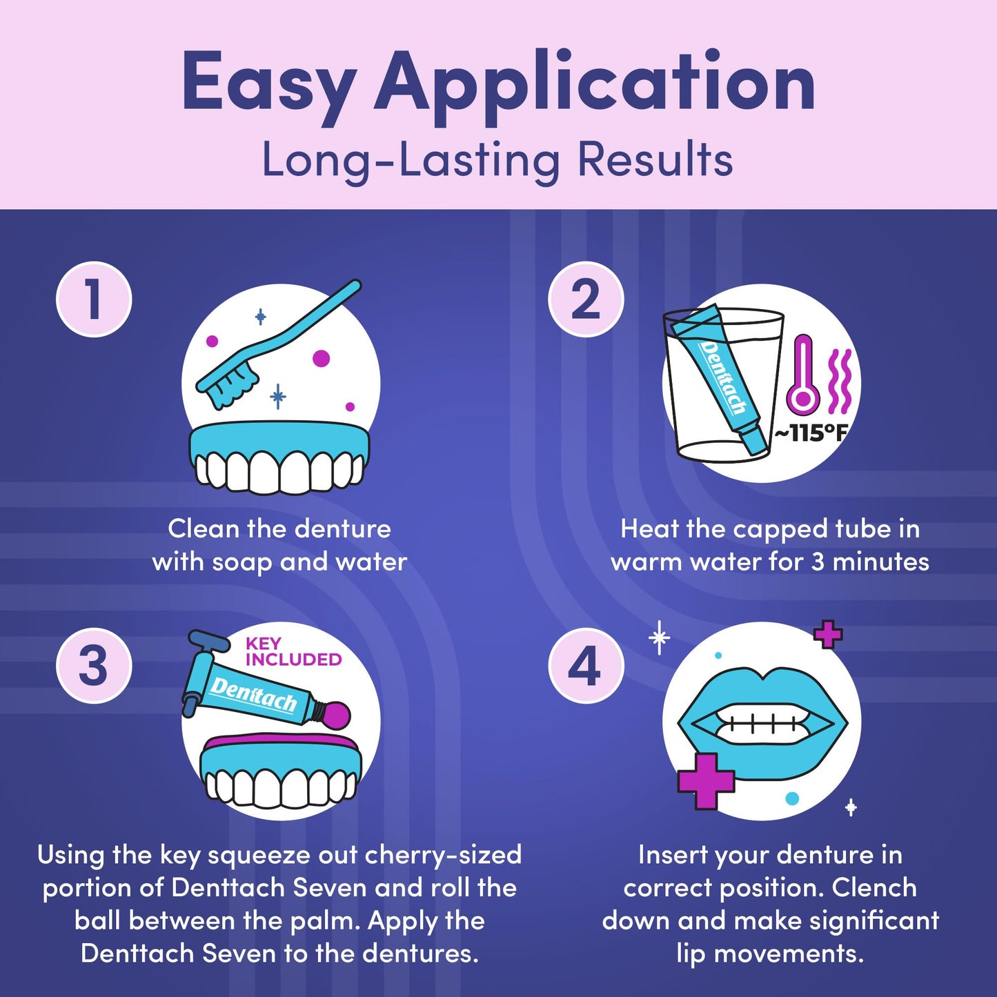 Denttach Thermoplastic Denture Adhesive – 7-Day Comfort, Zinc-Free (Pack of 2)
