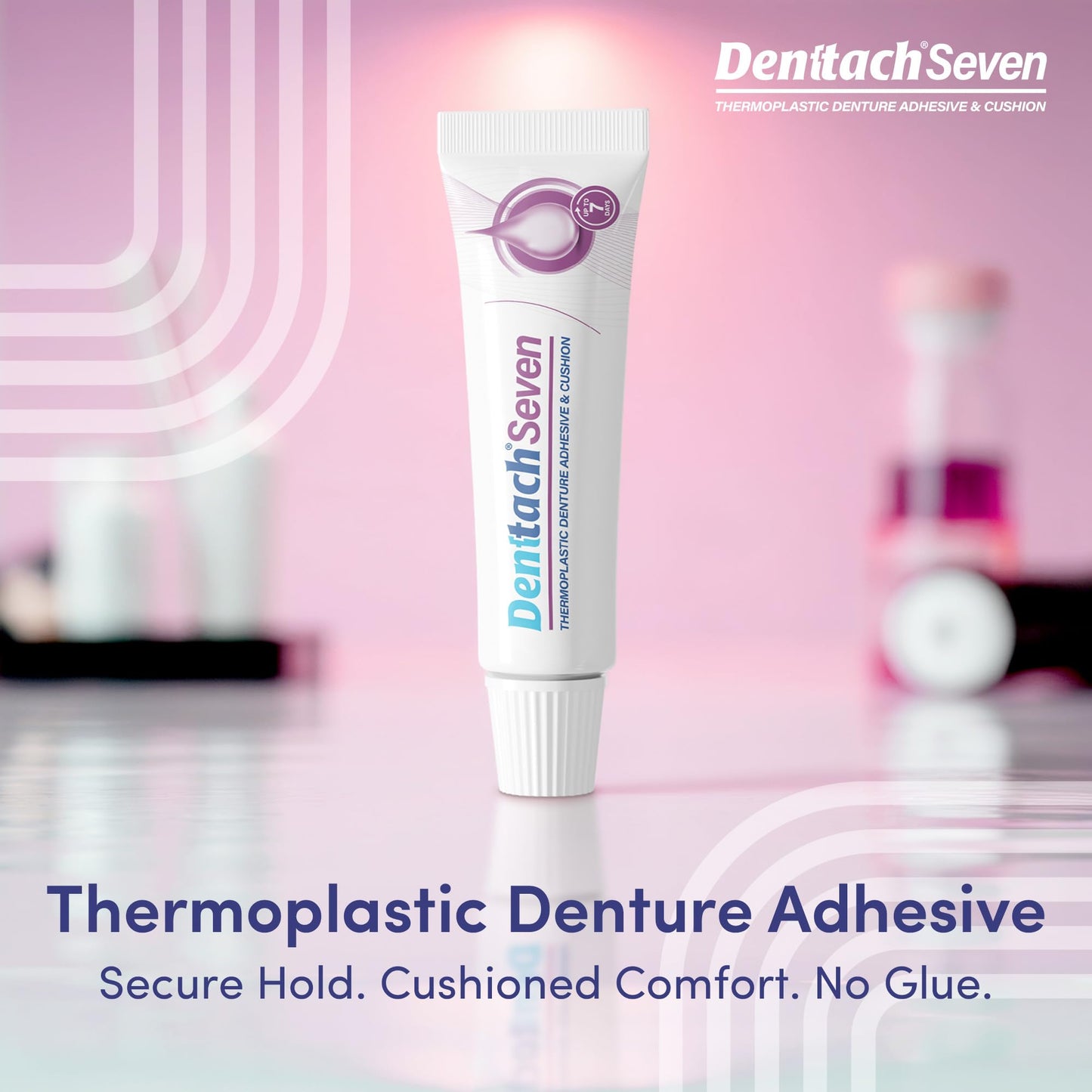Denttach Seven Denture Adhesive - Thermoplastic Adhesive, Cushion & Reliner (Up to 7 Days) - Zinc Free