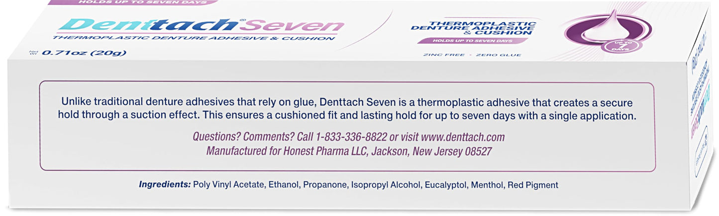 Denttach Thermoplastic Denture Adhesive – Up to 7 Days Cushion Reliner (Pack of 3)