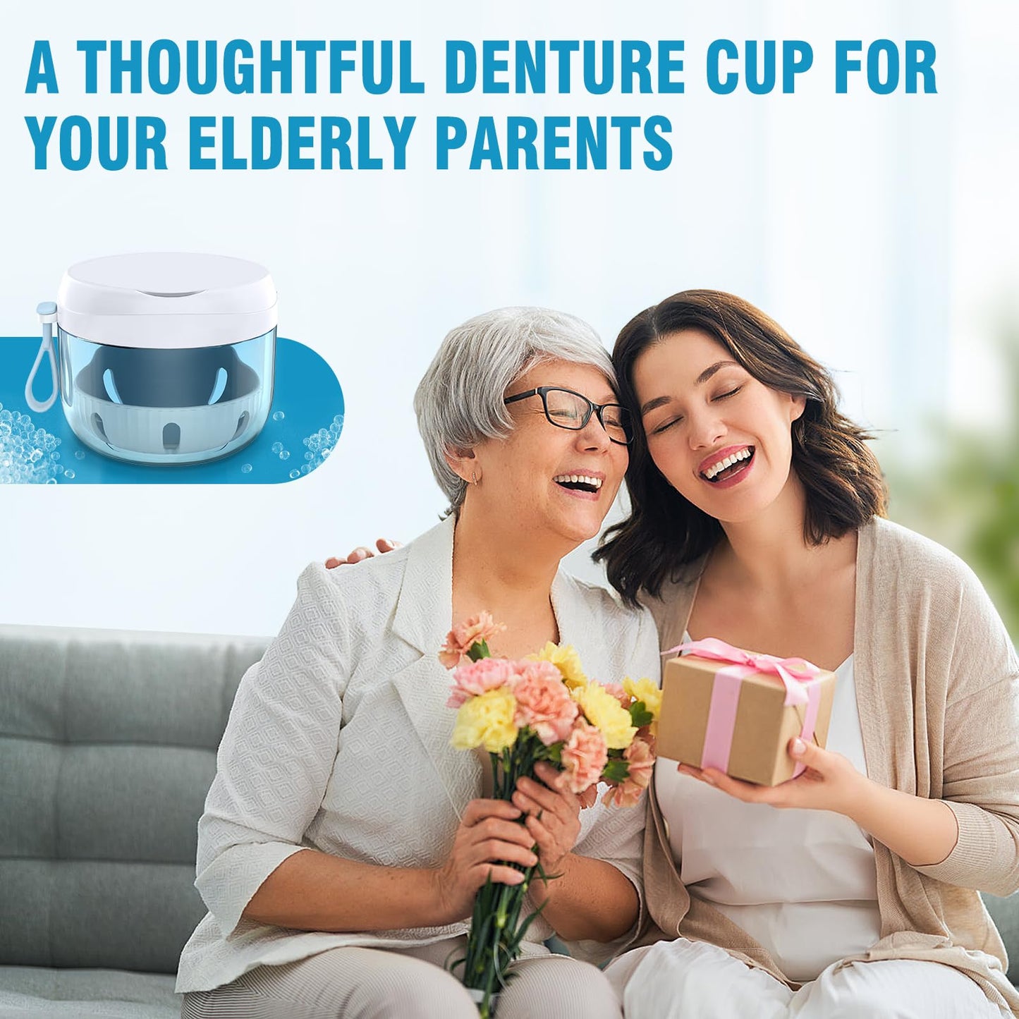 Necteem Denture Bath Box Cup – Leak-Proof Portable Retainer Case for Travel