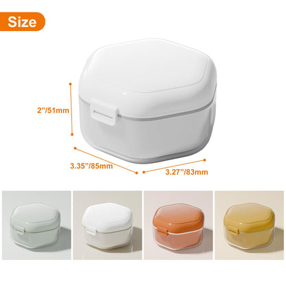 Denture Bath Case - Food-Grade Denture Cup with Removable Layers (Light Green)