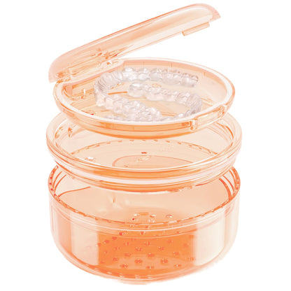2-in-1 Denture Case & Retainer Cleaning Box | No-Leak, Portable Denture Bath