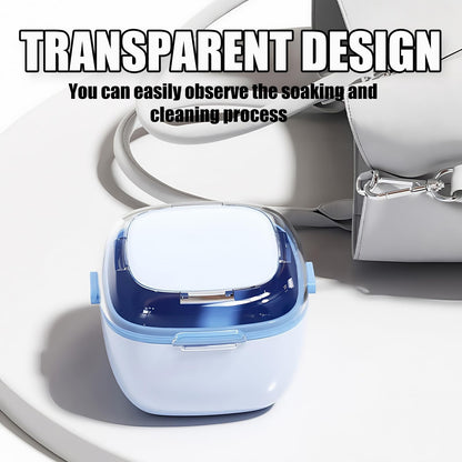 Large Capacity Denture Case with Brush & Mirror – Retainer Cleaning Box