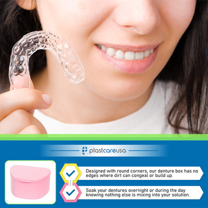Denture Case 5 Color Pack – Travel Denture Box for Dentures, Night Guard, Retainer | PlastCare USA