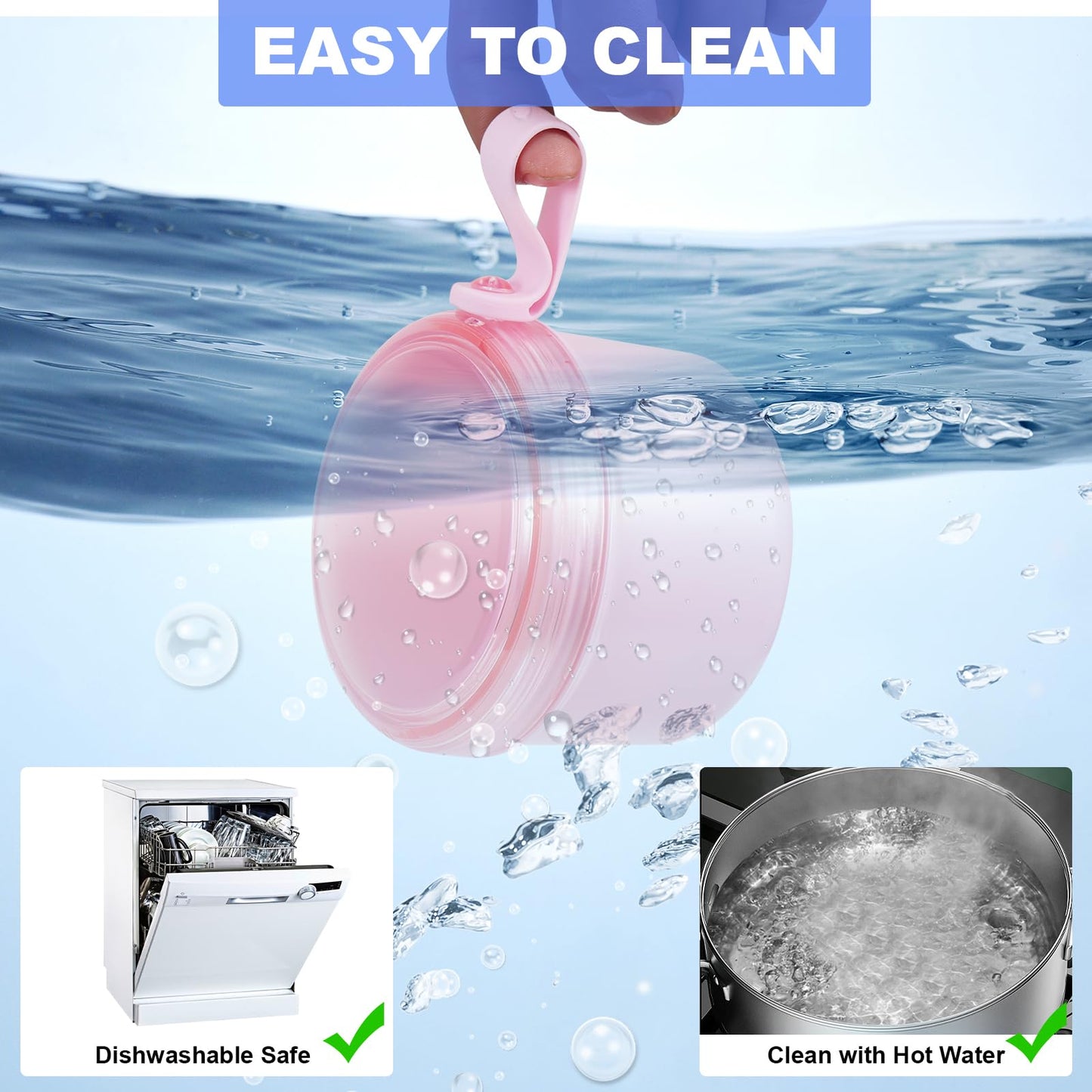 Leak-Proof Travel Denture Case | Denture Bath Cup & Cleaning Kit (Pink)