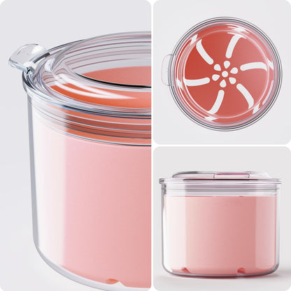 Denture Case Pink - Bath Cup with Brush for Dentures & Retainers