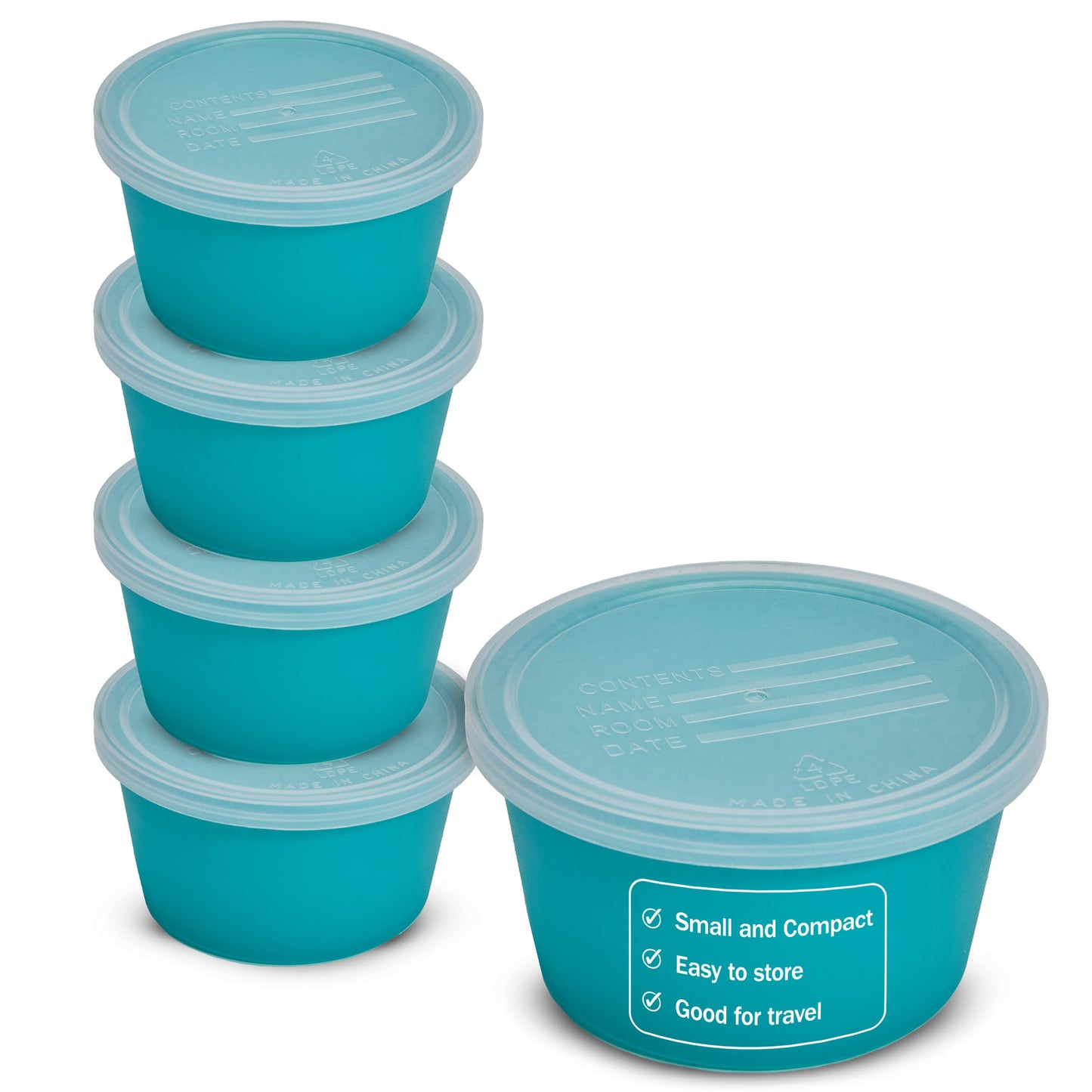 Denture Cup with Lid - 5-Pack Denture Case for Travel, Nursing Home & Hospital Use