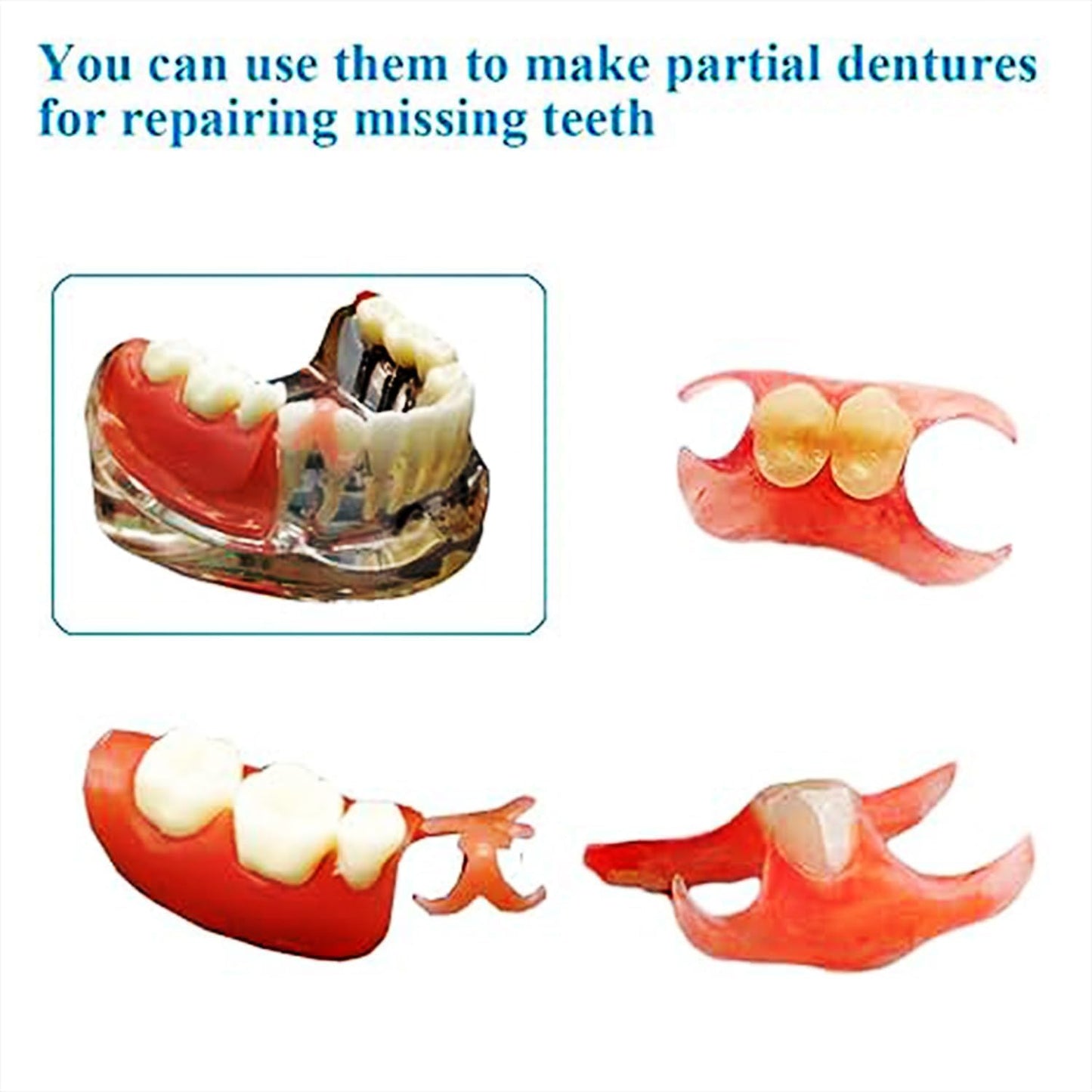 Denture Do It Yourself Full Set - Top & Bottom Dentures, Partial & Full Dentures DIY Kit | Create Your Perfect Smile at Home