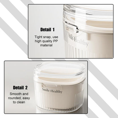 Denture Case Kit with Mirror – Travel Retainer Cleaner Case for Braces & Dentures