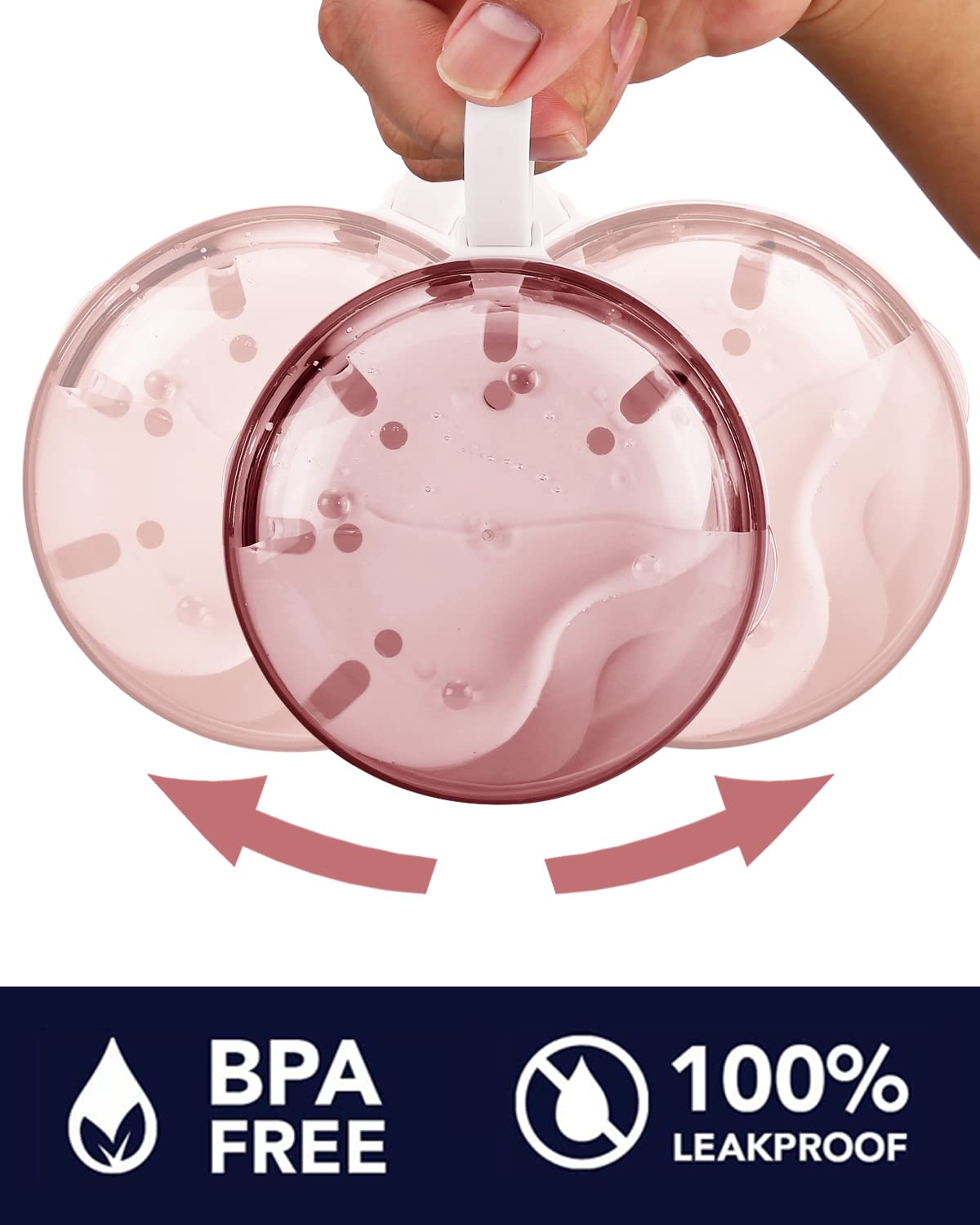Pink No-Leak Denture Case | Travel-Friendly Denture Bath Box with Strainer & Magnetic Mirror