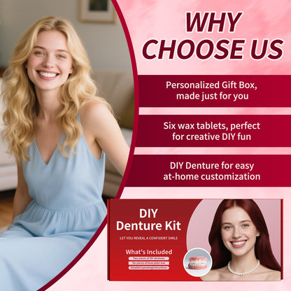 Dentures DIY Kit: Full Top & Bottom Teeth for At-Home Smile - Universal Fit