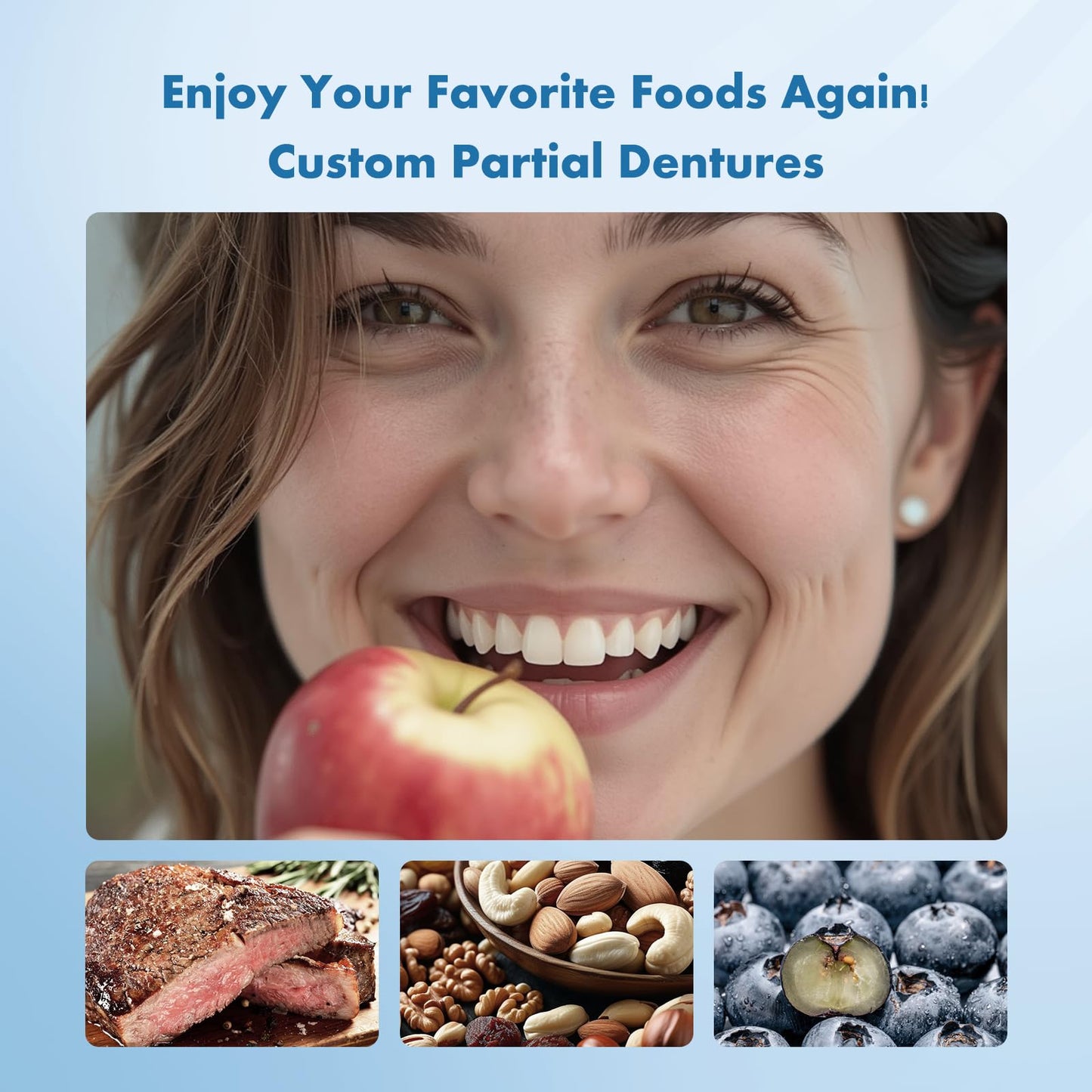 Custom Removable Dentures – Personalized Partial Denture Set for Tooth Replacement | 1–Multi-Tooth Coverage with Storage Case | Comfortable Wear for teeth (5 Teeth)