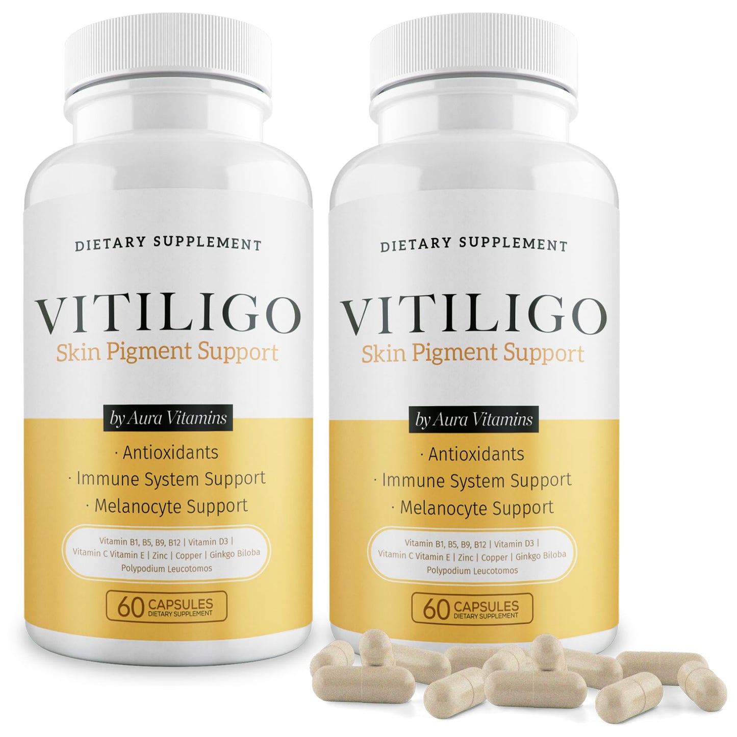 Dermawonder Vitiligo Capsules 60 Count - Support Pigmentation & Reduce White Spots