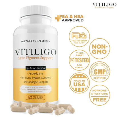 Dermawonder Vitiligo Capsules 60 Count - Support Pigmentation & Reduce White Spots