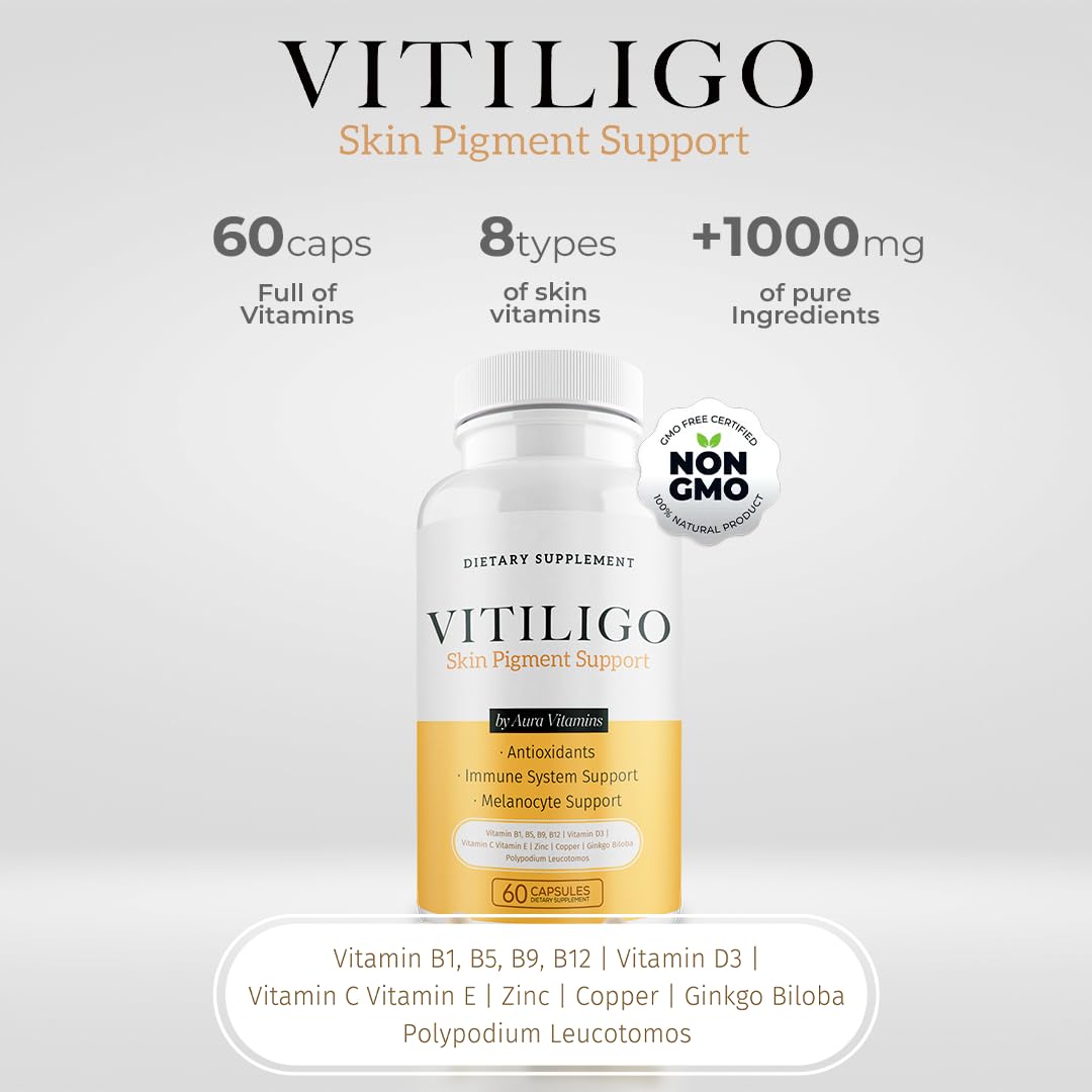Dermawonder Vitiligo Capsules 60 Count - Support Pigmentation & Reduce White Spots