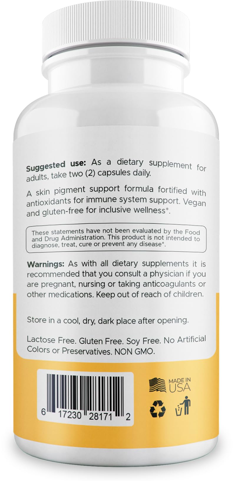 Dermawonder Vitiligo Capsules 60 Count - Support Pigmentation & Reduce White Spots