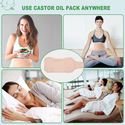 DEROWN Castor Oil Pack for Liver Detox – Mess-Free, Reusable, Organic Cotton Flannel & Waterproof PUL