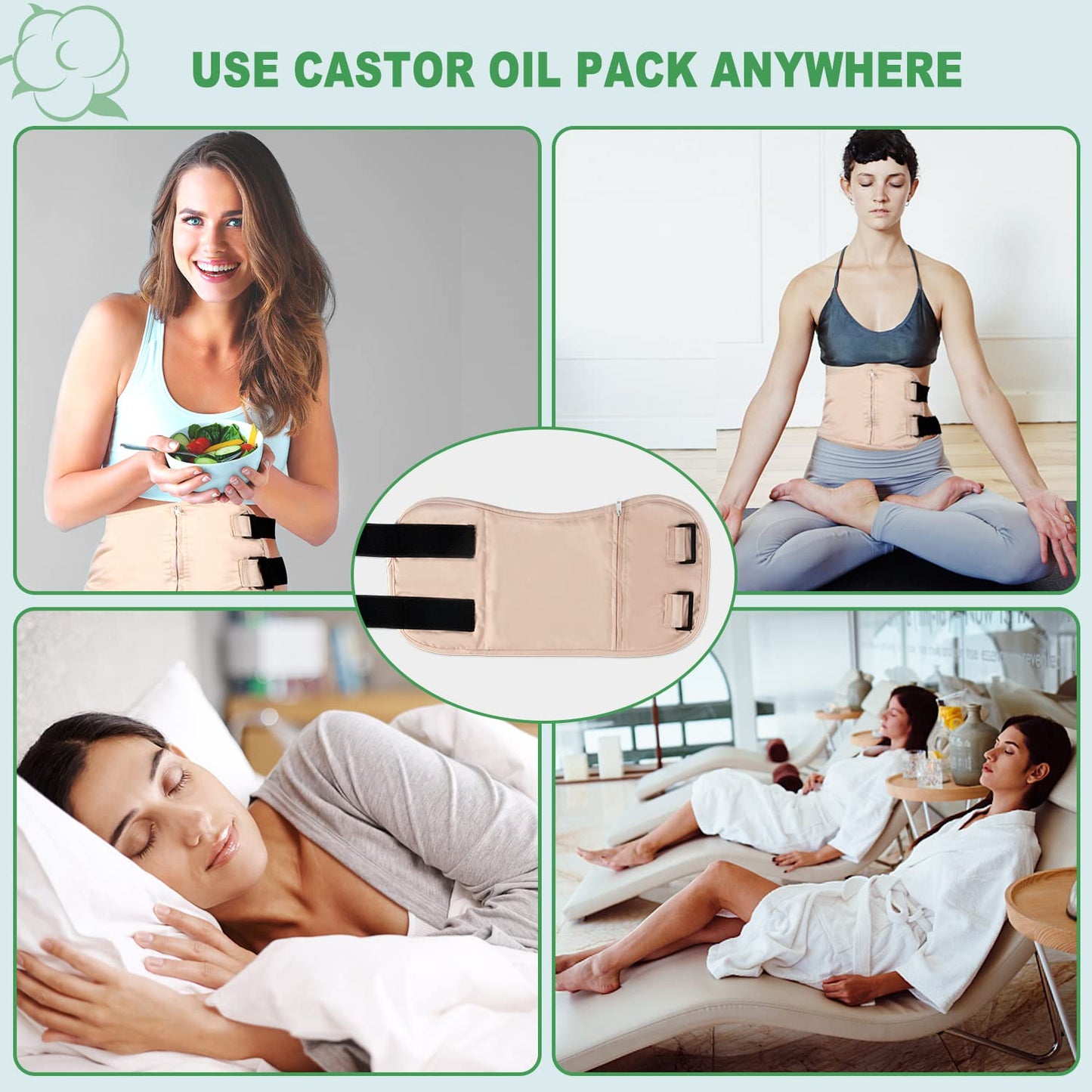 DEROWN Castor Oil Pack Wrap – Less Mess, Organic Cotton & Waterproof PUL