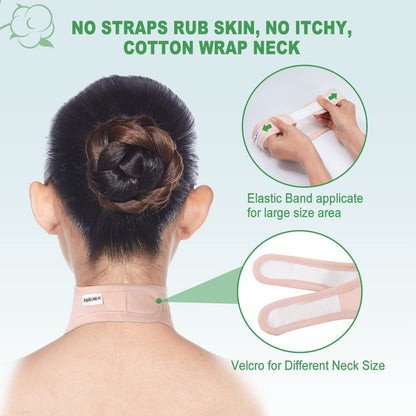 DEROWN Castor Oil Pack Wrap for Neck — Organic Cotton Flannel, Waterproof PUL, Reusable