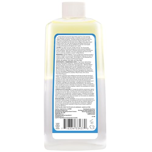 Desert Essence Coconut Oil Dual Phase Pulling Rinse – Mint, 8 oz (Alcohol Free)