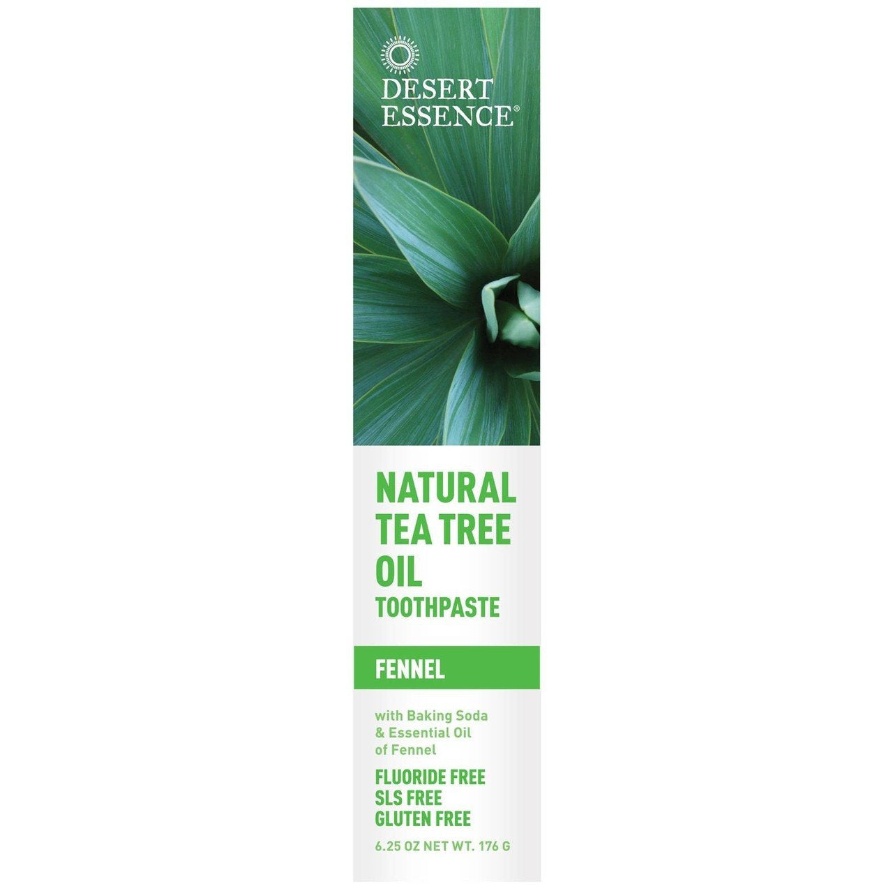 Desert Essence Natural Tea Tree Oil Toothpaste with Fennel - 6.4 oz Pack of 4