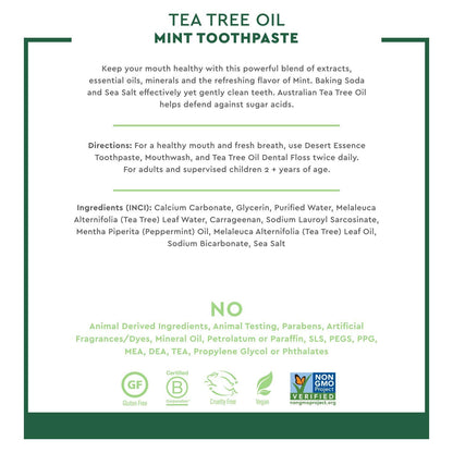 Desert Essence Tea Tree Oil Toothpaste - Mint, 6.25 oz