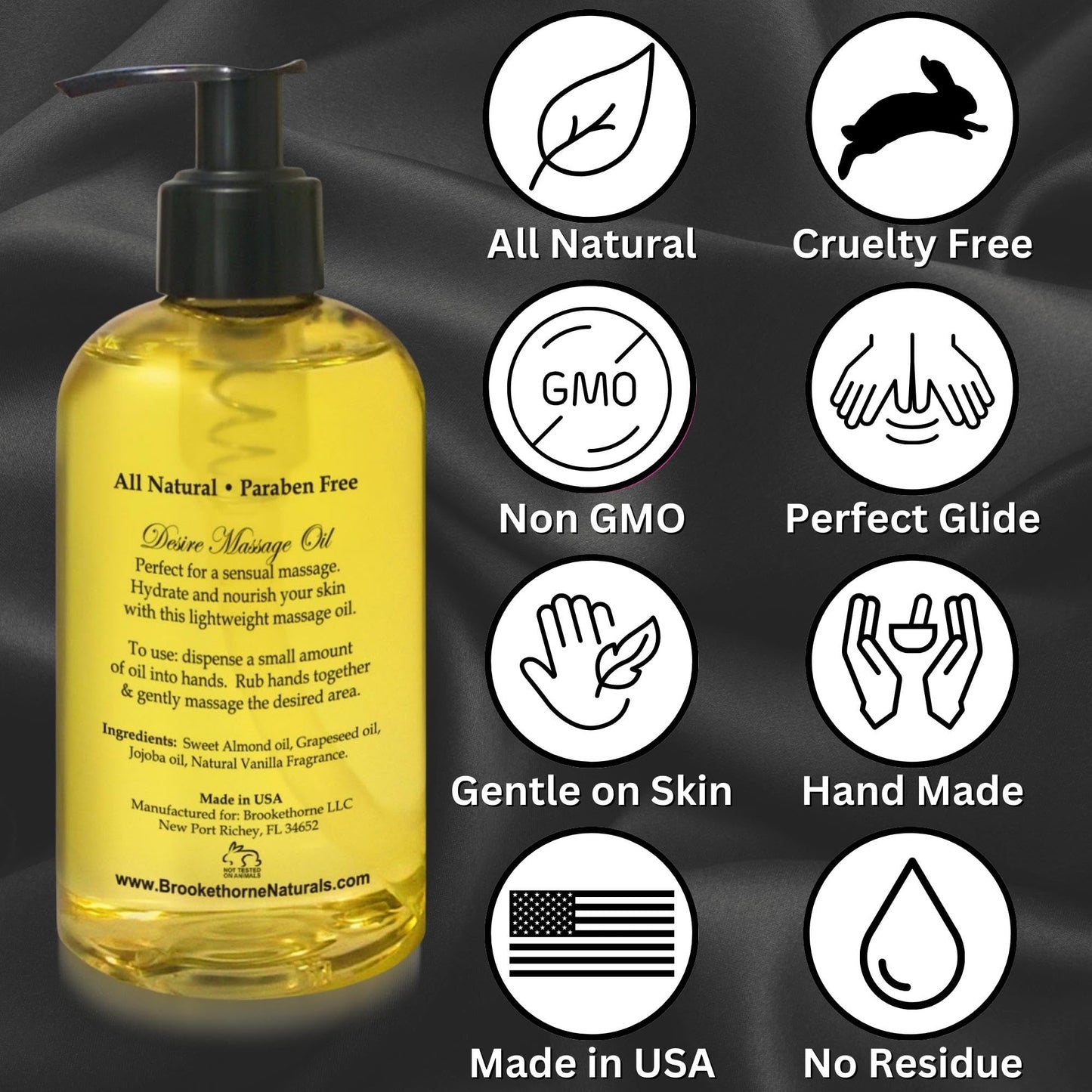 Desire Sensual Massage Oil for Date Night - All-Natural 8oz for Couples