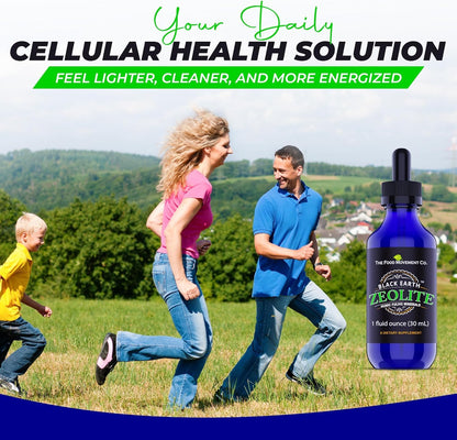 Black Earth Zeolite with Fulvic Acids & Trace Minerals — Liquid Drops (2 oz) for Detox, Gut Health & Immune Support | THE FOOD MOVEMENT CO.