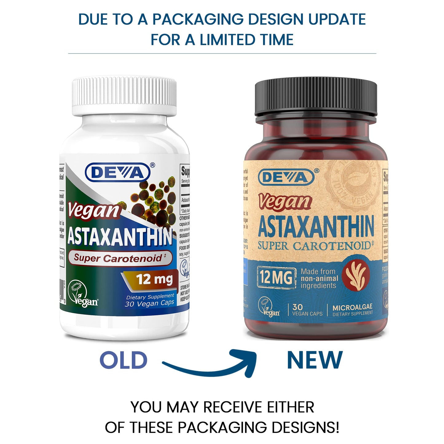 DEVA Nutrition Astaxanthin 12mg – Vegan, Haematococcus Pluvialis, 30 Capsules