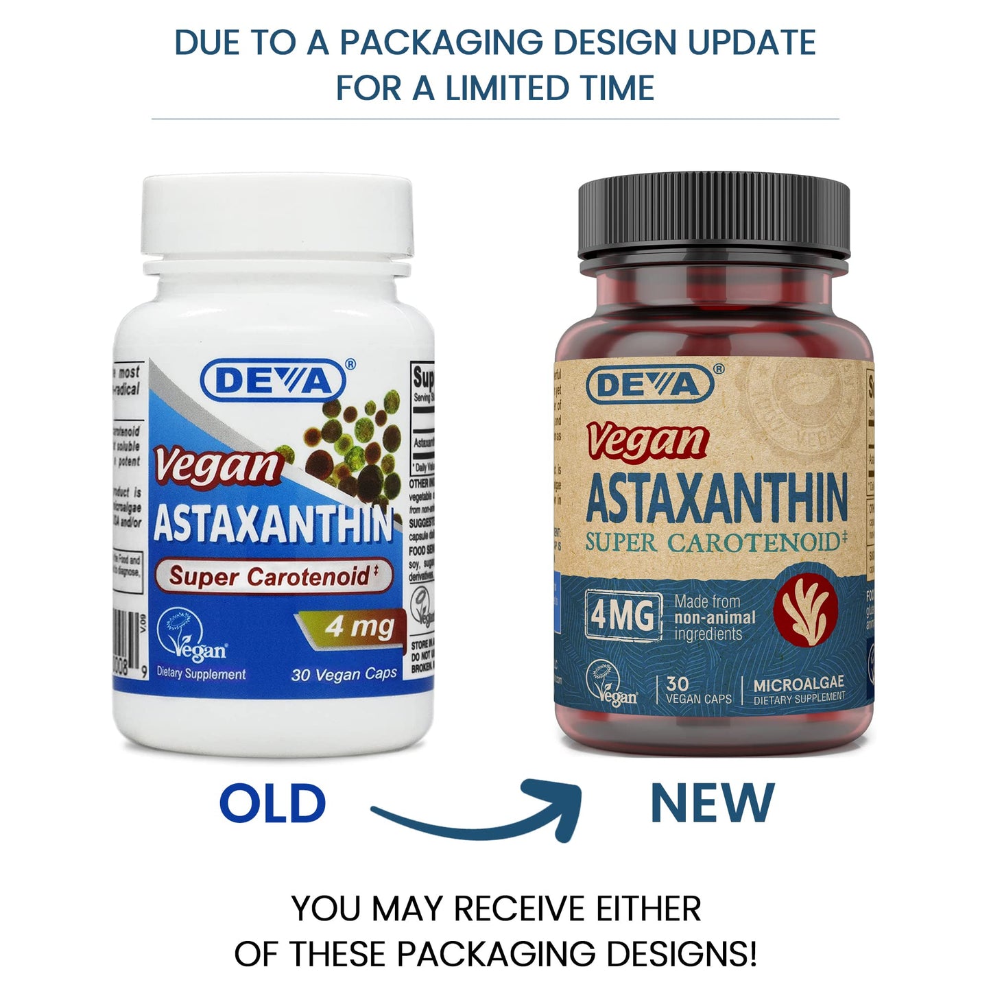 DEVA Astaxanthin 4mg – Vegan, Haematococcus Pluvialis, 30 Capsules (2-Pack)