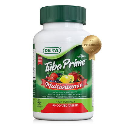 DEVA Tuba Prime Vegan Multivitamin – Iron-Free, High-Potency Vitamins & Minerals