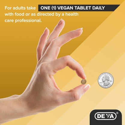 Deva Vegan Chelated Iron 29 mg with B-12 – High Potency, 90 Tablets (1-Pack)