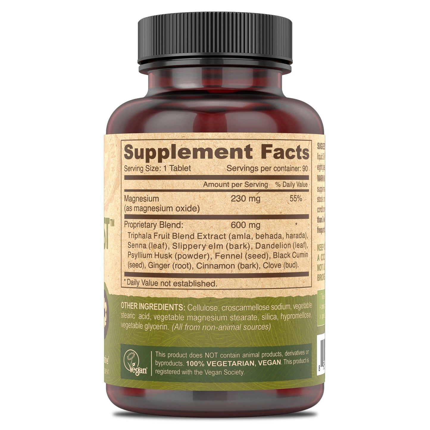 DEVA Vegan Colon Assist – 90 Count Tablets with Magnesium, Triphala, Psyllium Husk, Senna