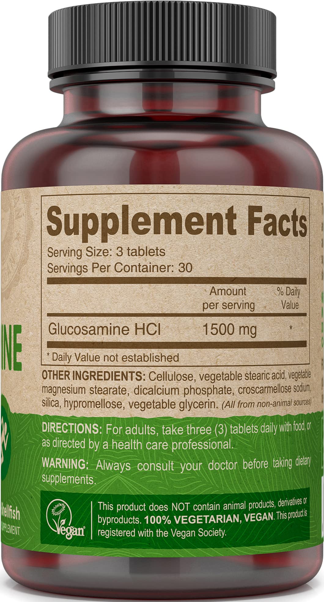 DEVA Vegan Glucosamine Tablets – 90-Count Bottle | 100% Vegan, Non-GMO