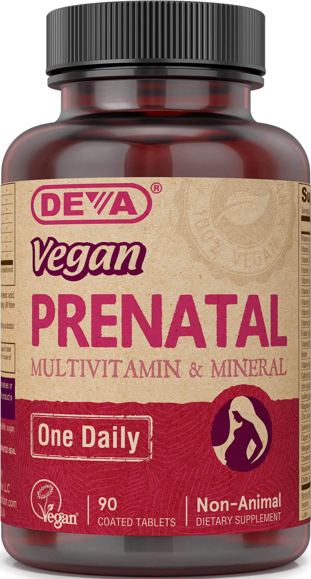 DEVA Vegan Prenatal Multivitamin - Once-Per-Day Formula, 90 Tablets