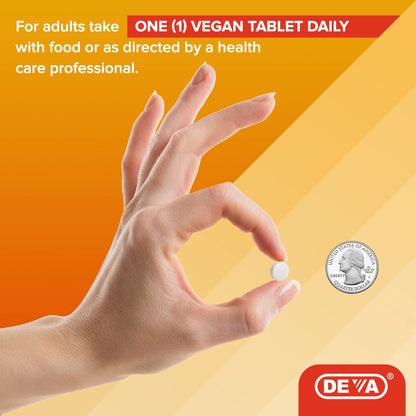 DEVA Vegan Vitamin D2 800 IU – 180 Tablets (2x90) – Vegan, Animal-Free