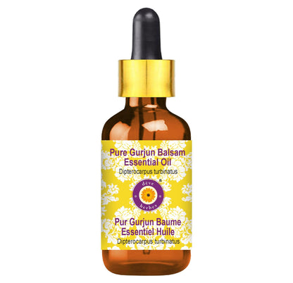 dève herbes Gurjun Balsam Essential Oil 30ml | Steam Distilled Dipterocarpus turbinatus | Glass Dropper