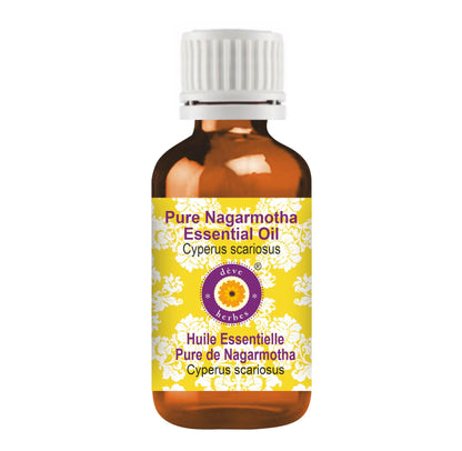 Deve Herbes Pure Nagarmotha Essential Oil (Cyperus scariosus) Steam Distilled 5ml