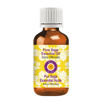 dève herbes Sage Essential Oil (10ml) - Pure, Steam Distilled