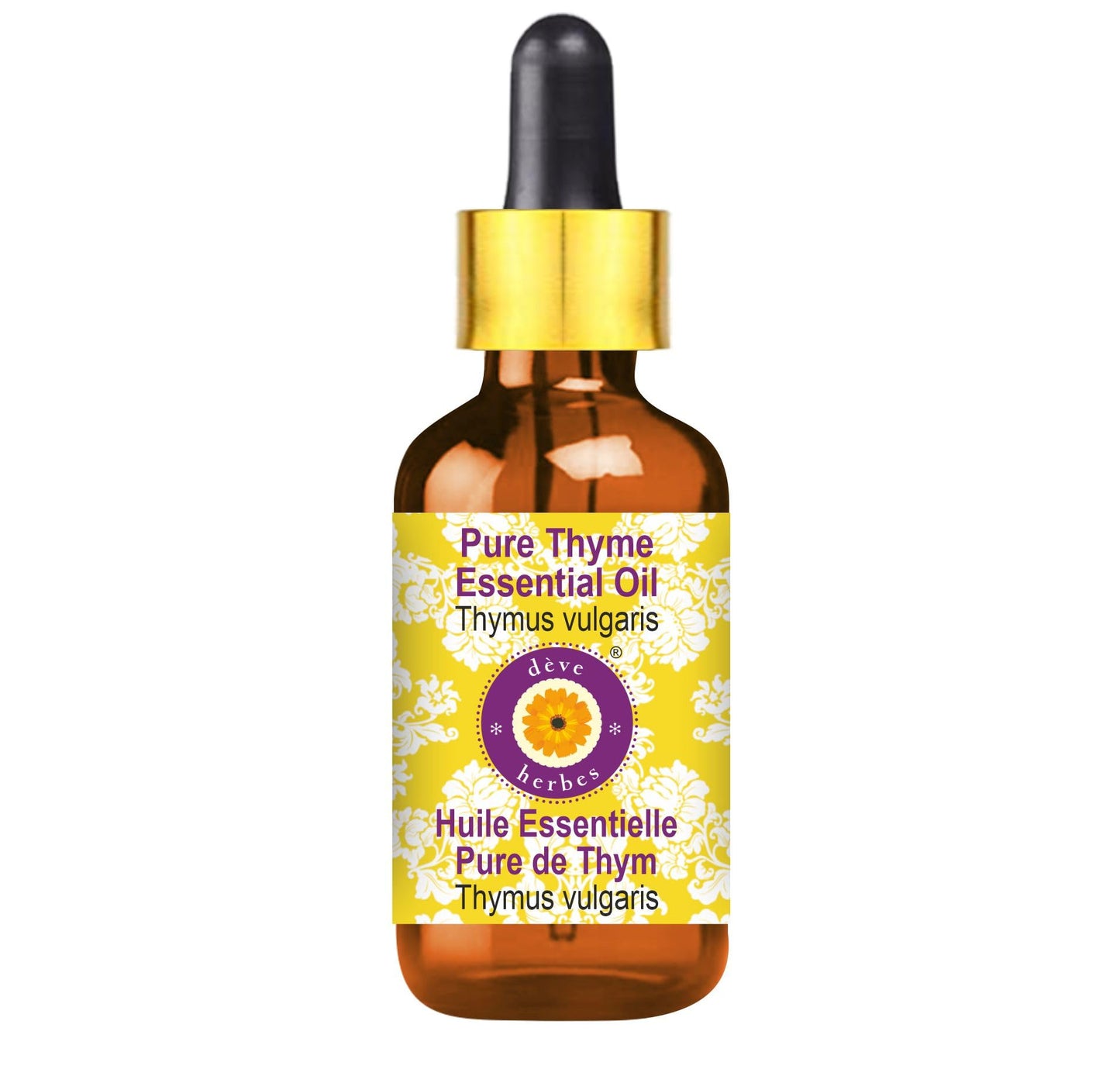 dève herbes Thyme Essential Oil - Thymus vulgaris, Steam Distilled, 10ml Glass Dropper