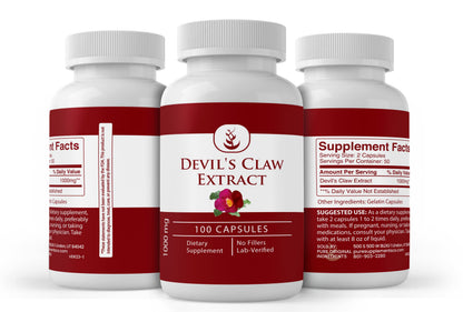 Devil's Claw Extract Capsules – Pure Original Ingredients, 100 Count, Lab Verified