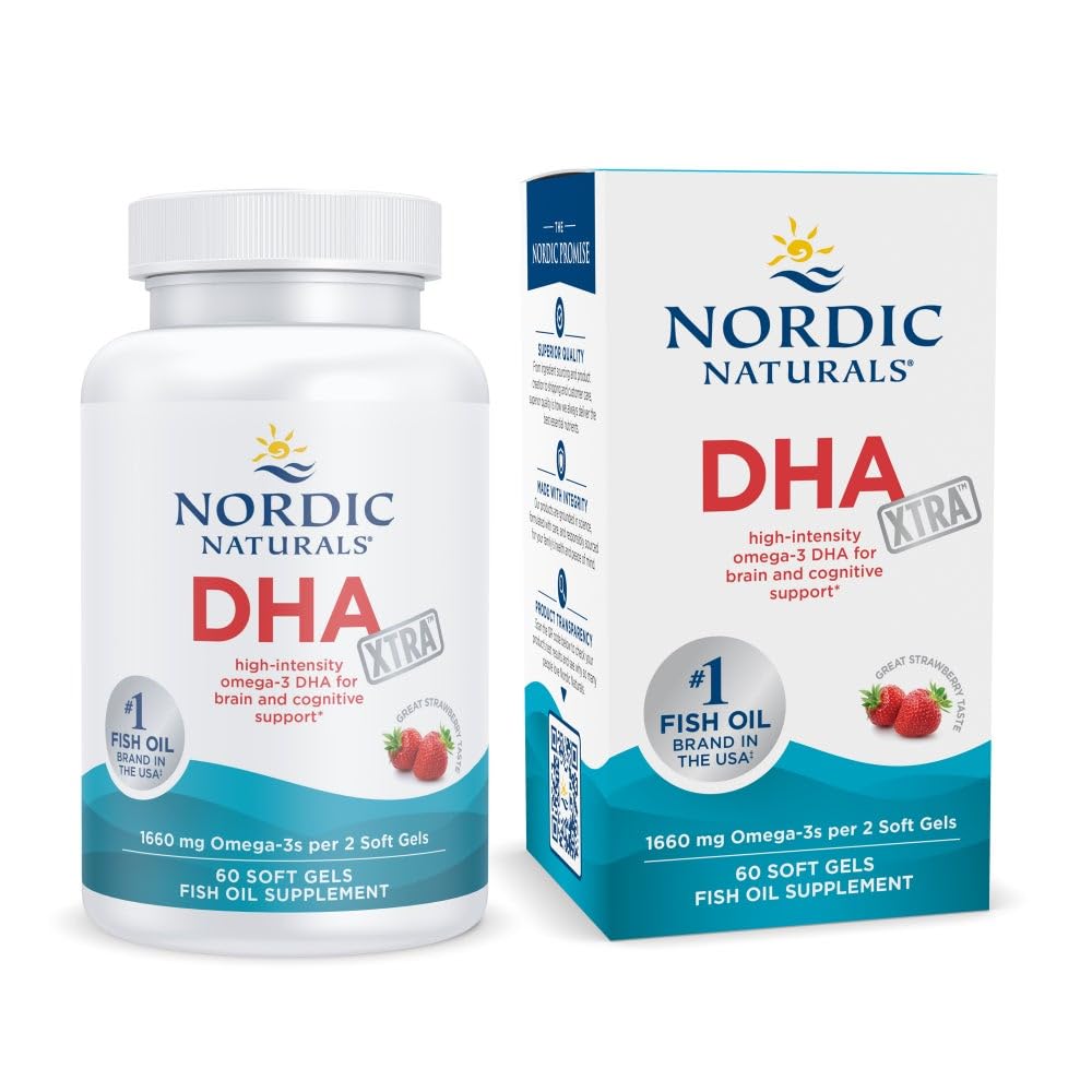 Nordic Naturals DHA Xtra Strawberry - 60 Soft Gels | 1660 mg Omega-3